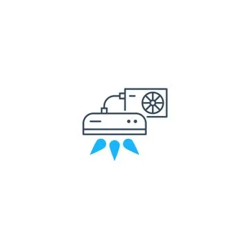 Air conditioning linear logo and icon Ilustração Stock