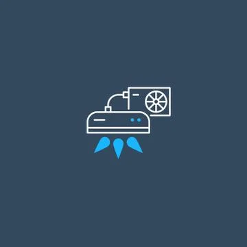 Air conditioning linear logo and icon Ilustração Stock