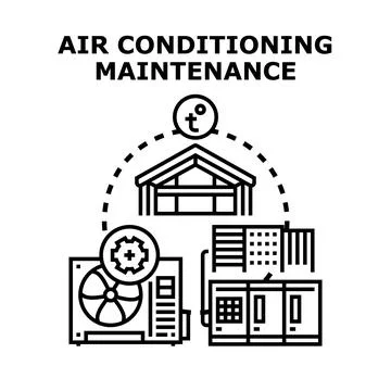 Air conditioning maintenance service concept vector Ilustración de archivo
