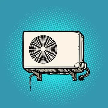 Air conditioning on the outside wall Stock Illustration