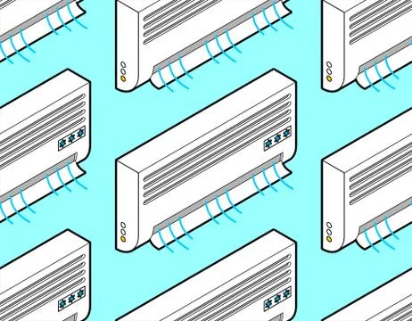 Air conditioning pattern seamless. Cold air system background . Vector textur Illustrazione stock