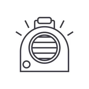Air conditioning, portable heater vector line icon, sign, illustration on Stock Illustration