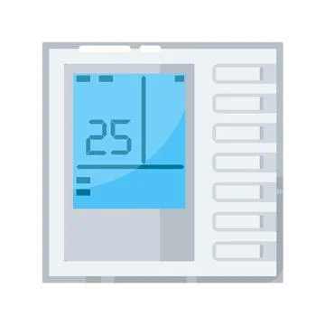 Air conditioning remote control isolated on white Stock Illustration