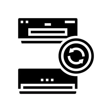 Air conditioning replacement glyph icon vector illustration 库存插图