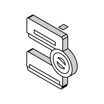 Air conditioning replacement isometric icon vector illustration Ilustración de archivo
