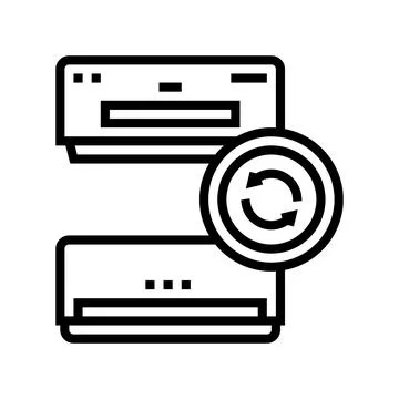 Air conditioning replacement line icon vector illustration Illustrazione stock
