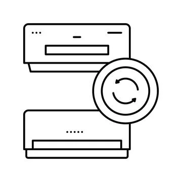Air conditioning replacement line icon vector illustration Stock Illustration