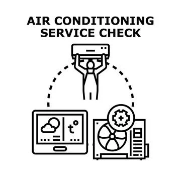 Air conditioning service check concept illustration Ilustración de archivo