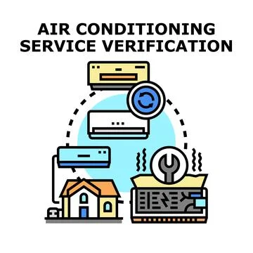 Air conditioning service verification and maintenance system Ilustración de archivo