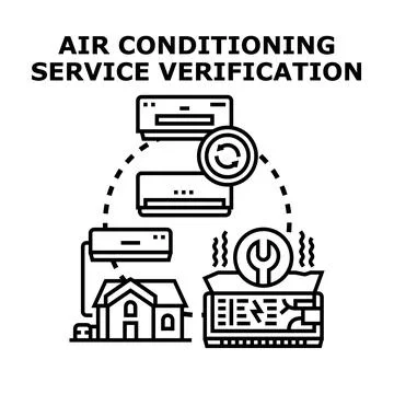 Air conditioning service verification and maintenance system Ilustración de archivo