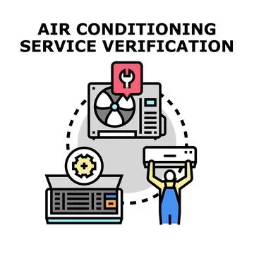 Air conditioning service verification concept illustration Stock Illustration