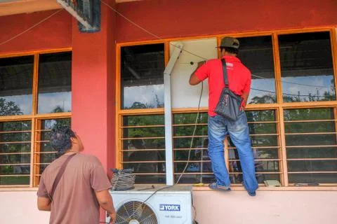 Air conditioning  servicing Stock Photos