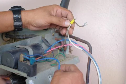 Air conditioning  servicing Stock Photos