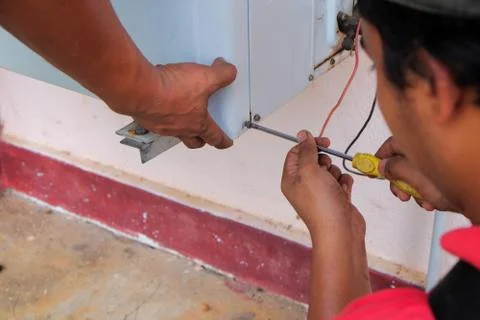 Air conditioning  servicing Stock Photos