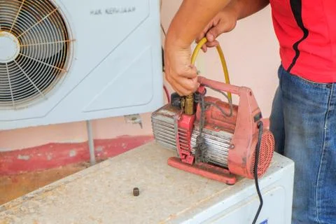 Air conditioning  servicing Stock Photos