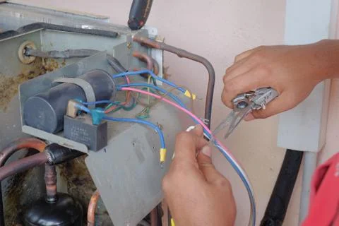 Air conditioning  servicing Stock Photos