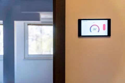 Air conditioning smart control concept Stock Photos