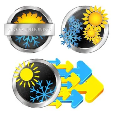 Air conditioning symbol set Stock Illustration