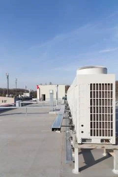 Air-conditioning system of a building. Stock Photos