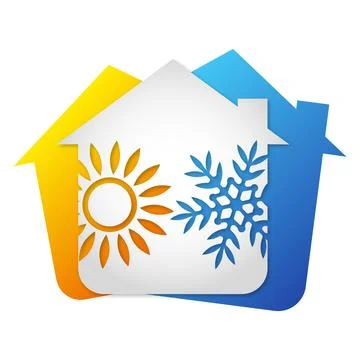 Air conditioning system in the house installation and repair Stock Illustration