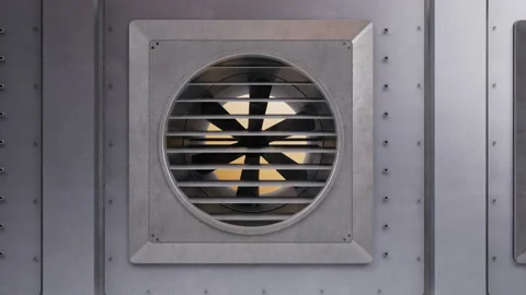 Air conditioning system, industrial ventilation fans during rotation. 動画素材 99487341