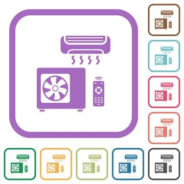 Air conditioning system simple icons Illustrazione stock