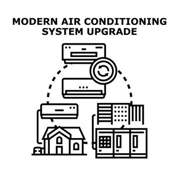 Air conditioning system upgrade concept improving climate control Stock Illustration