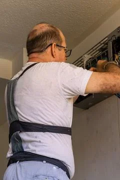 Air conditioning technician Stock Photos