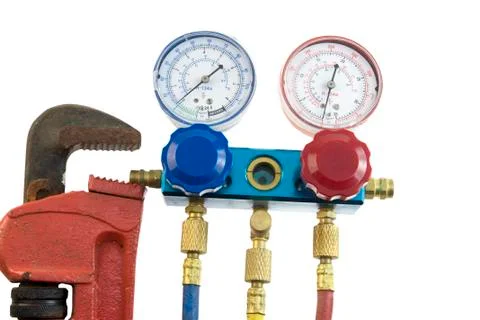 Air conditioning tools Stock Photos