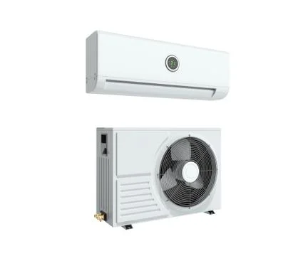 Air conditioning unit 3d render on white background Stock Illustration