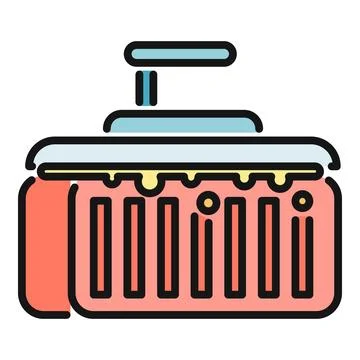 Air conditioning unit icon showing cooling technology Ilustración de archivo
