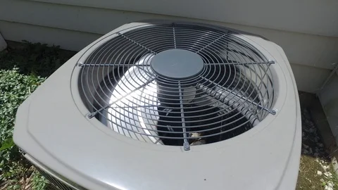 Air Conditioning Unit next to house Stock Footage 112301471