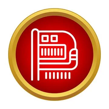 Air conditioning unit on red circle icon Ilustración de archivo