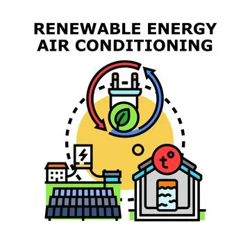 Air conditioning using renewable energy sources concept Ilustración de archivo