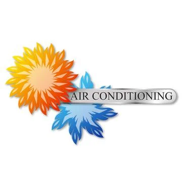 Air conditioning ventilation and heating symbol sun and snowflake Stock Illustration