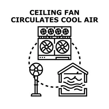 Air conditioning ventilation system cooling circulation concept Stock Illustration