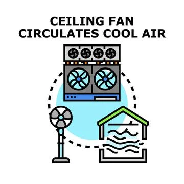 Air conditioning ventilation system cooling circulation concept Stock Illustration