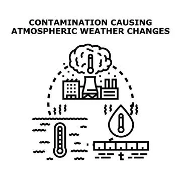 Air contamination causing global weather changes Stock Illustration