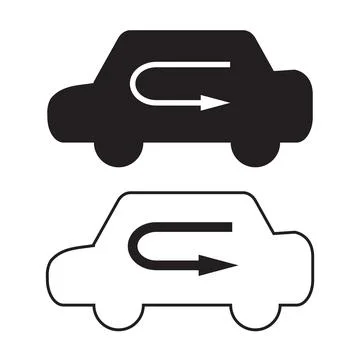 Air Control icon on white background. Recirculation air sign. air from inside Stock Illustration