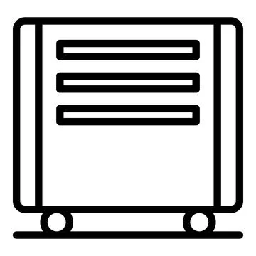 Air convector icon outline vector. Warm radiator Illustrazione stock