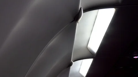 Air cooling conditioner concept. Air conditioner in airplane flowing vapor Stock Footage 88289971