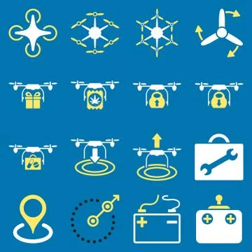 Air copter flat icon set Ilustración de archivo