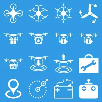 Air copter flat icon set Ilustración de archivo