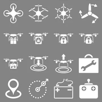 Air copter flat icon set Ilustración de archivo