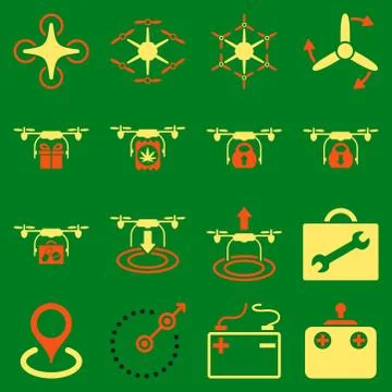 Air copter flat icon set Ilustración de archivo