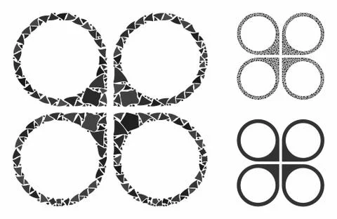 Air copter Mosaic Icon of Bumpy Pieces Illustrazione stock
