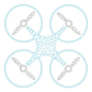 Air Copter Polygonal Frame Vector Mesh Illustration Illustrazione stock