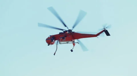 Air Crane helicopter flying through sky 2 Video stock 54642408