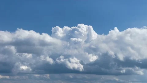 In the air  with Cumulus Clouds after take off 動画素材 201925828