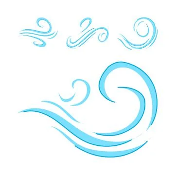 Air current set of different stylized elements 스톡 일러스트
